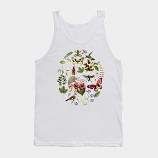 Forest Nature Illustrations Collage Tank Top